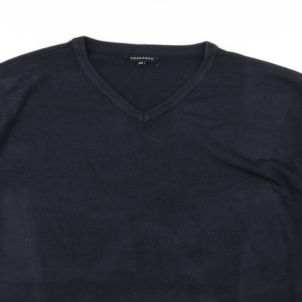 Peacocks Mens Black  Knit Pullover Jumper Size 2XL