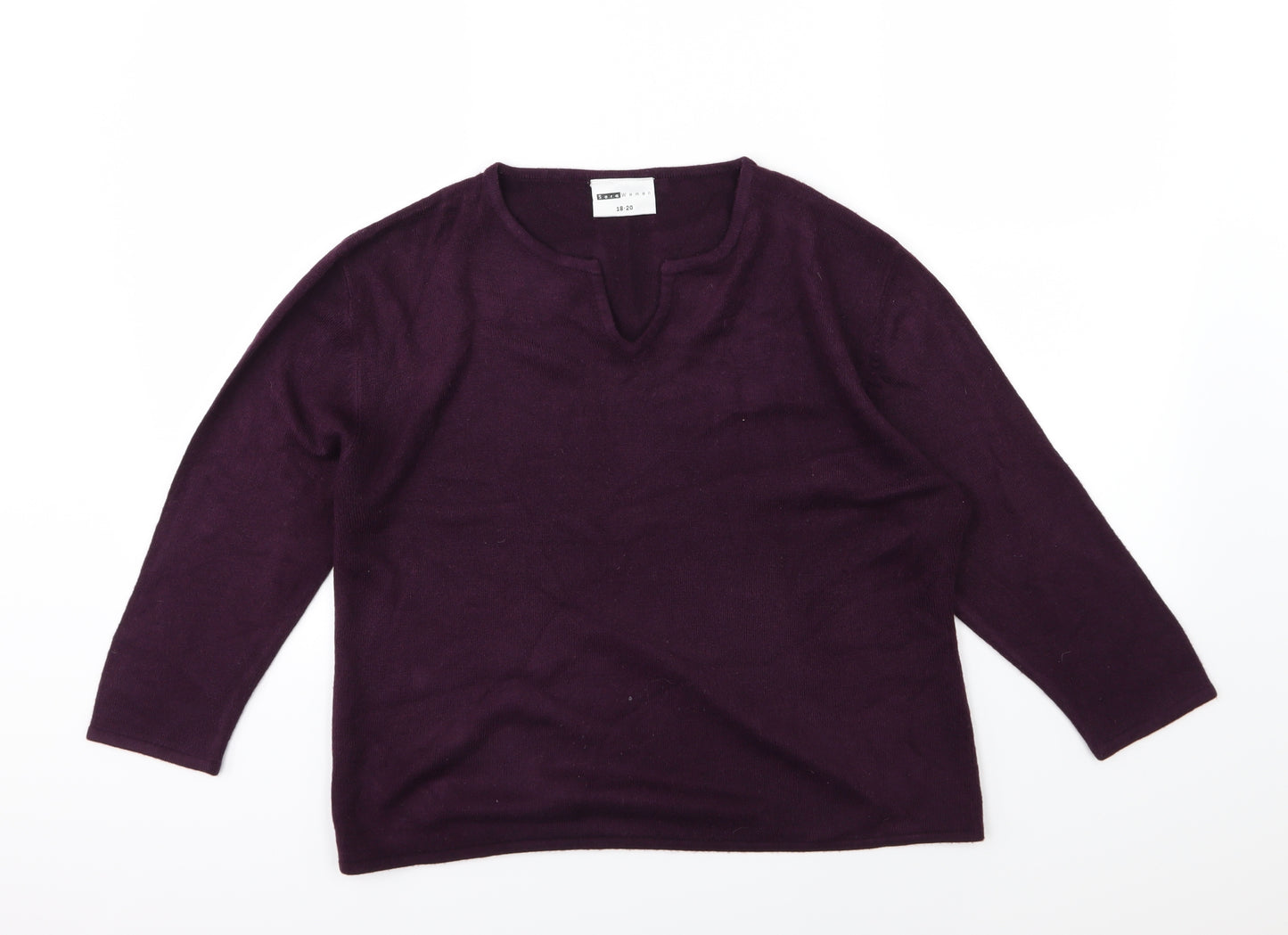 Sara Woman Womens Purple  Knit Pullover Jumper Size 18