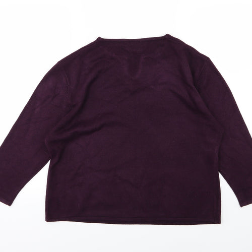 Sara Woman Womens Purple  Knit Pullover Jumper Size 18