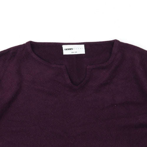 Sara Woman Womens Purple  Knit Pullover Jumper Size 18