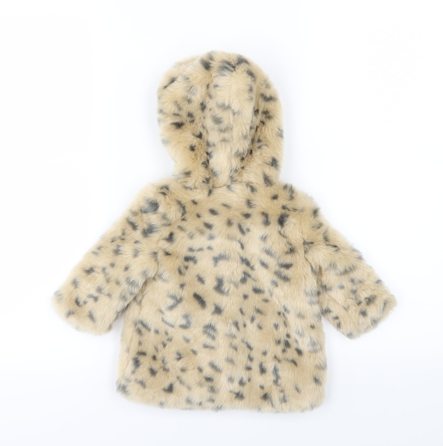 River Island Girls Brown Animal Print  Overcoat Coat Size 3-6 Months