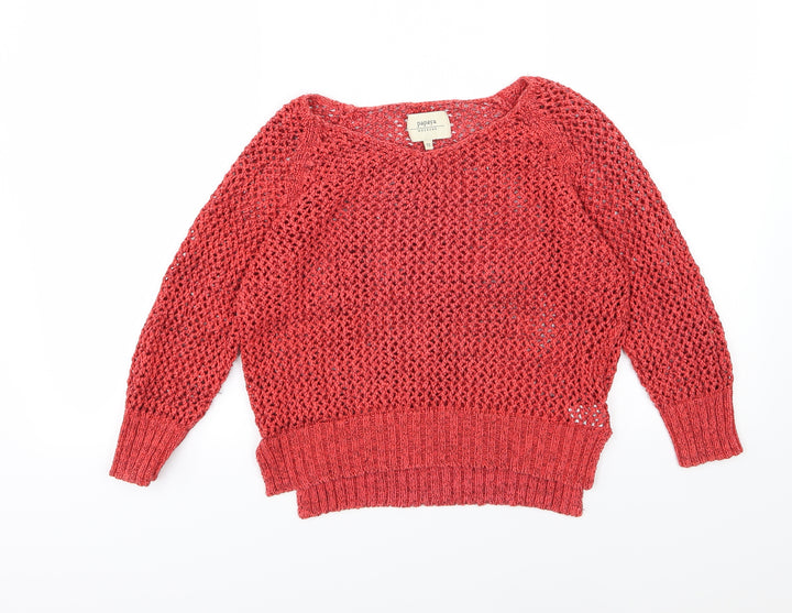 Papaya Womens Red Knit Pullover Jumper Size 12