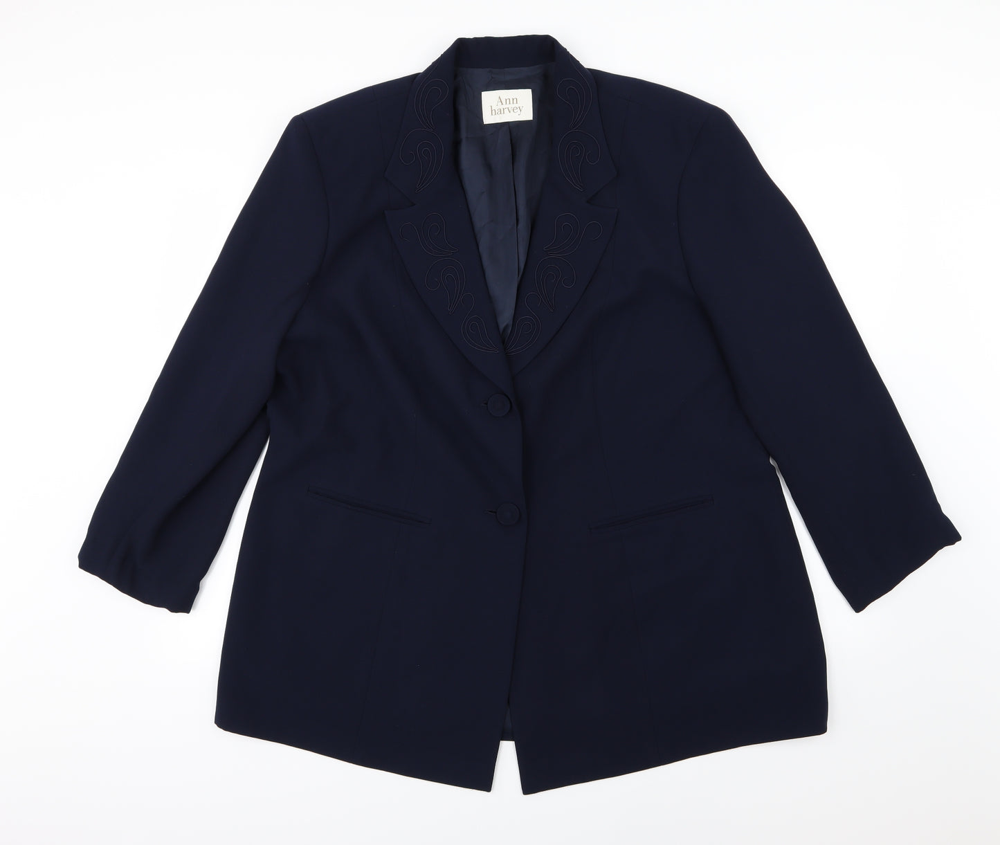 Ann Harvey Womens Blue  Rayon Jacket Blazer Size 20