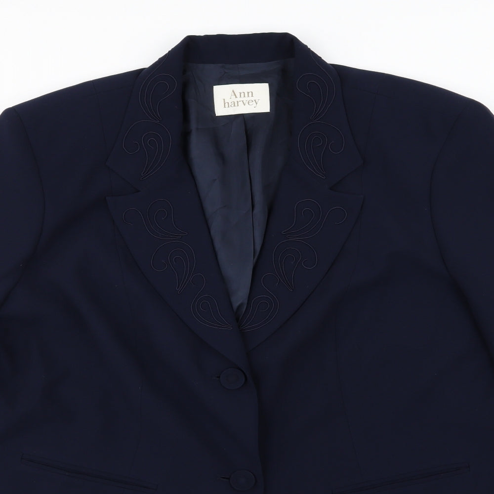 Ann Harvey Womens Blue  Rayon Jacket Blazer Size 20