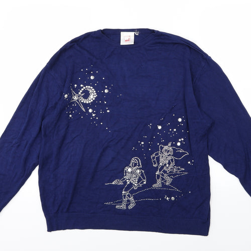 Moxdi Womens Blue  Knit Pullover Jumper Size 10