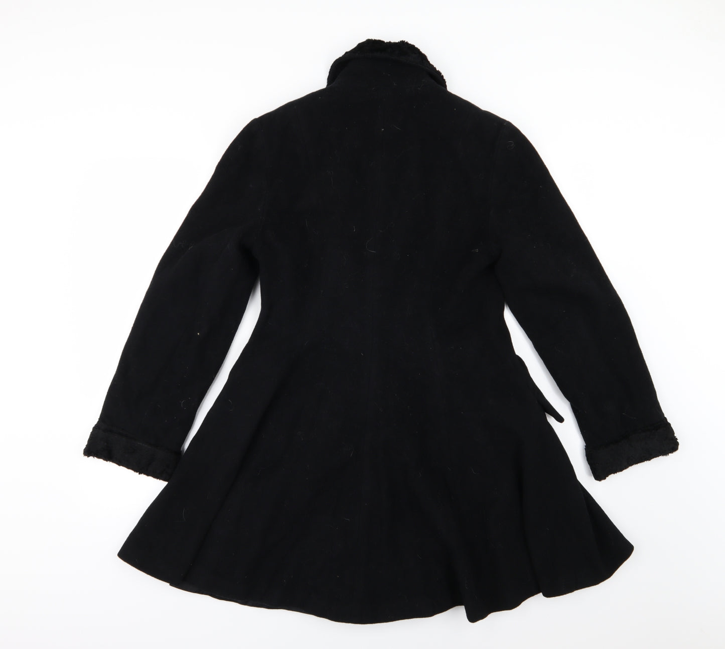 Wallis Womens Black   Overcoat Coat Size 8