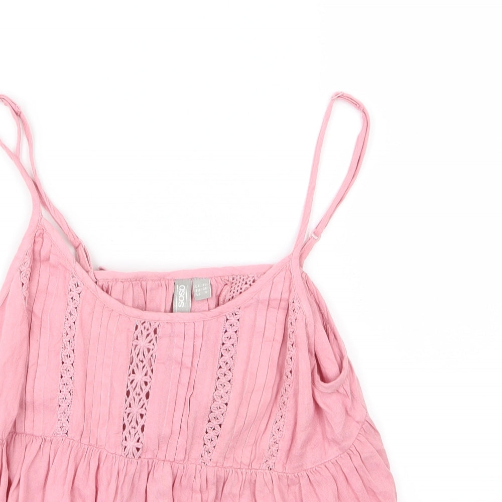 ASOS Womens Pink  Jersey Basic T-Shirt Size 10