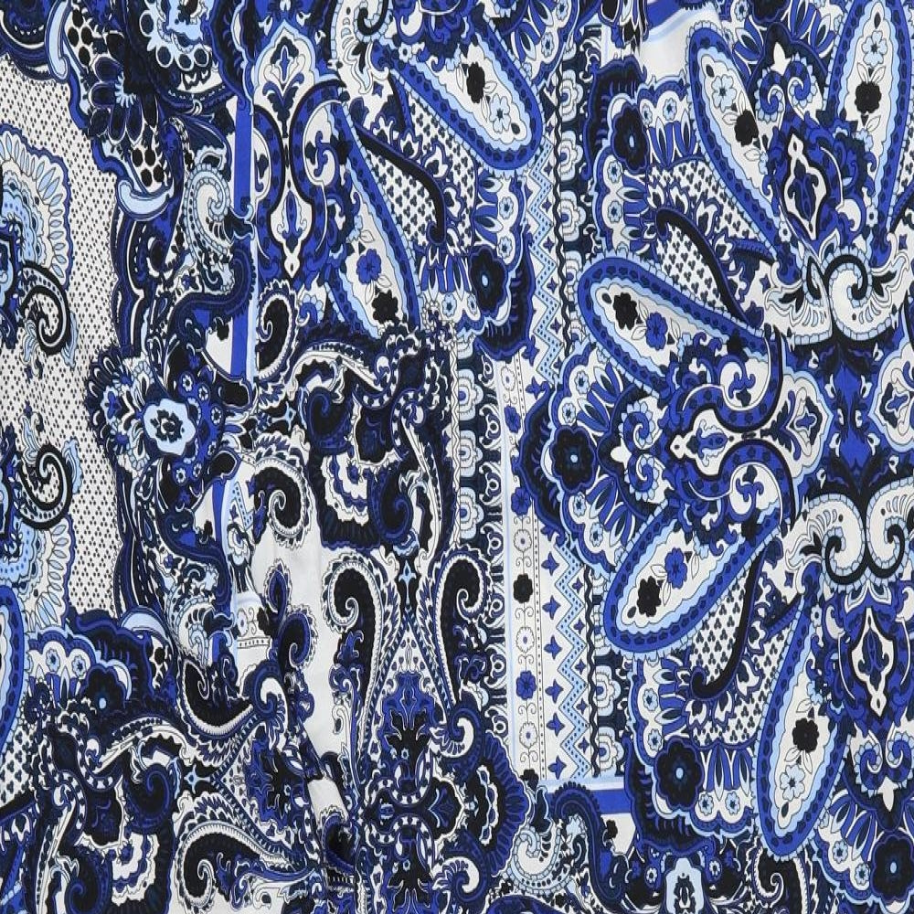 Evans Womens Blue Floral Chiffon Trousers  Size 30 L27 in