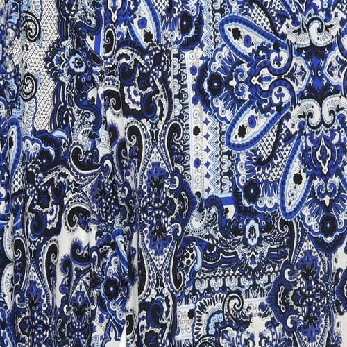 Evans Womens Blue Floral Chiffon Trousers  Size 30 L27 in