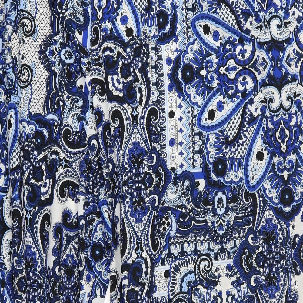 Evans Womens Blue Floral Chiffon Trousers  Size 30 L27 in