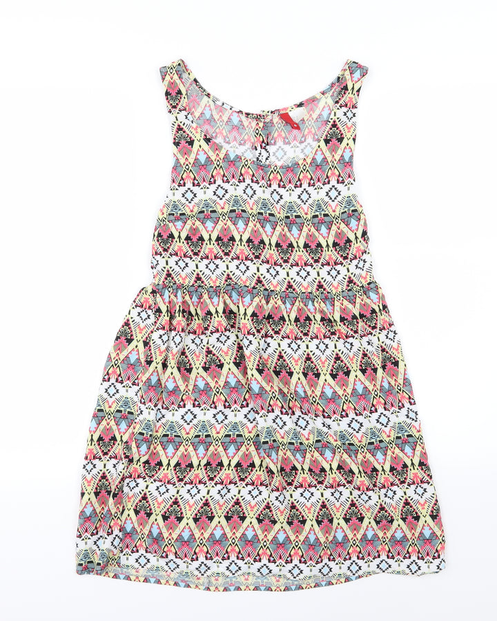 H&M Womens Multicoloured Geometric  A-Line  Size 6