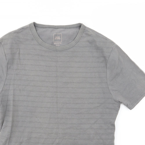 River Island Mens Grey  Jersey  T-Shirt Size M  - Muscle Fit
