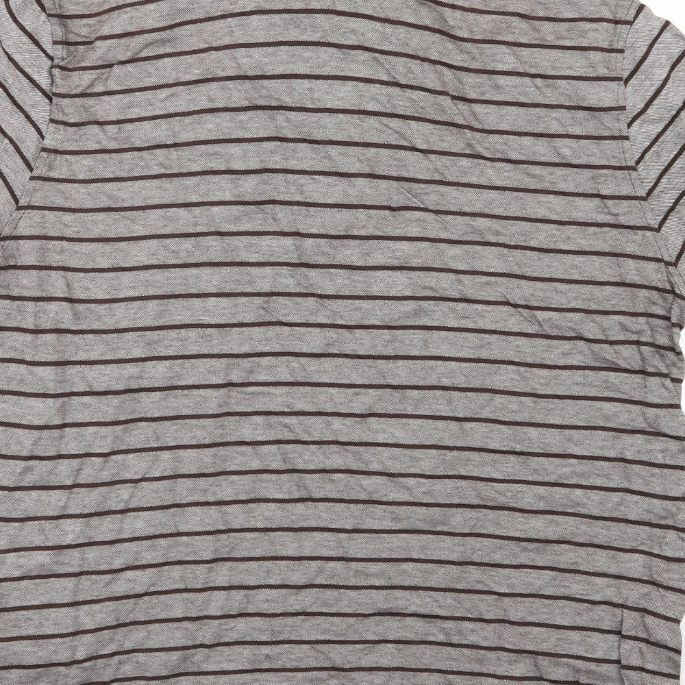 LC Waikiki Mens Brown Striped   Polo Size L