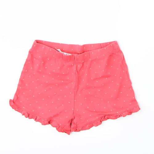 George Girls Pink Polka Dot Jersey  Pyjama Set Size 5-6 Years