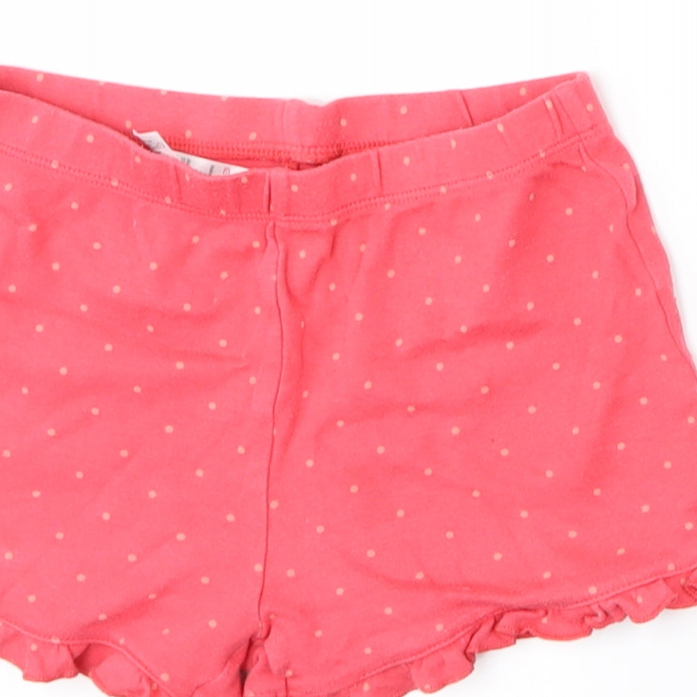 George Girls Pink Polka Dot Jersey  Pyjama Set Size 5-6 Years
