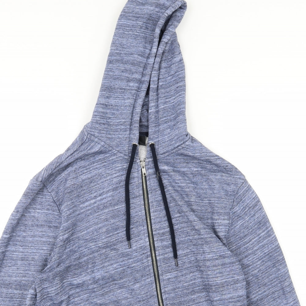 H&M Mens Blue  Jersey Full Zip Hoodie Size M