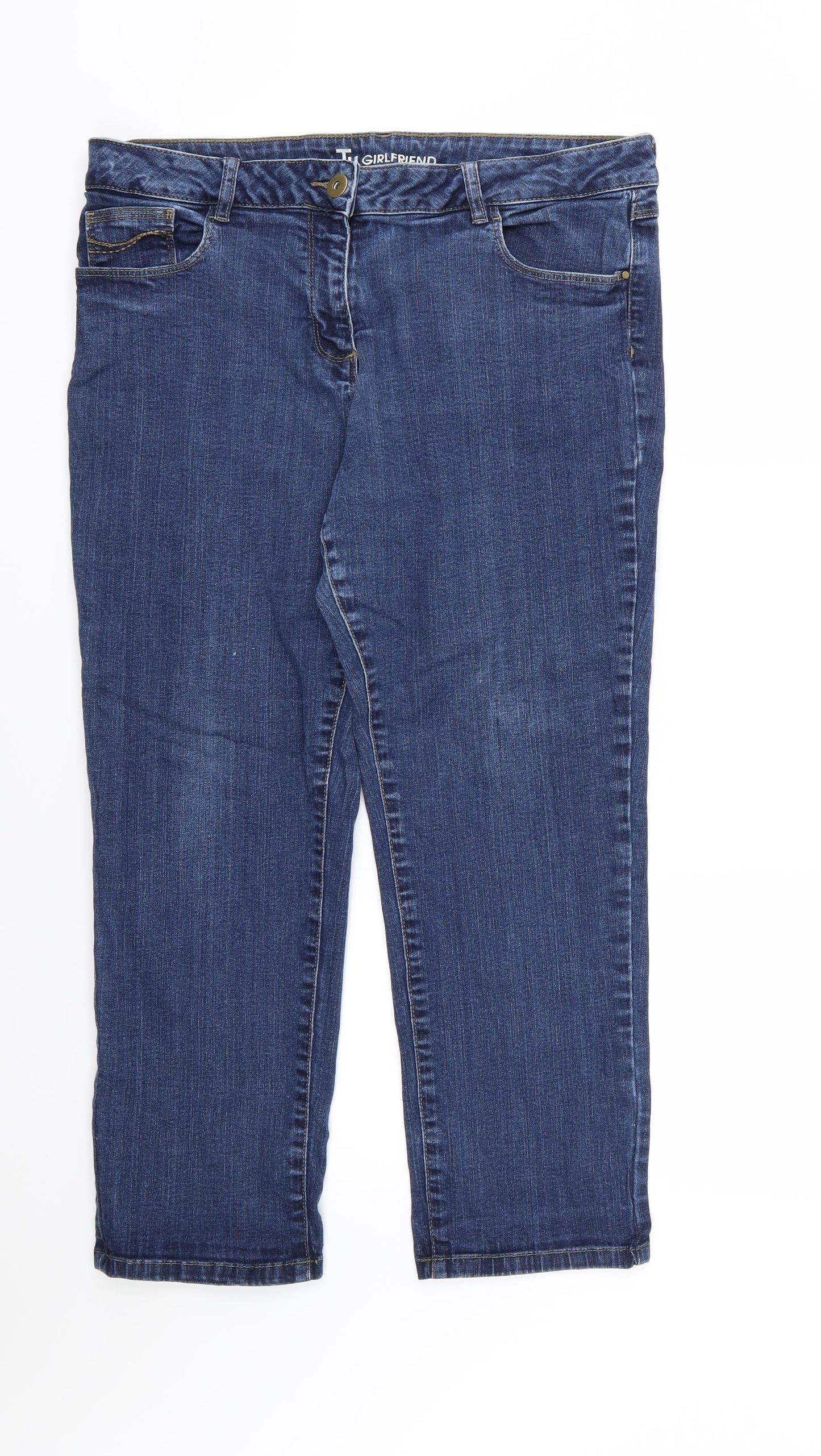 TU Womens Blue  Denim Straight Jeans Size 16 L26 in - short Leg