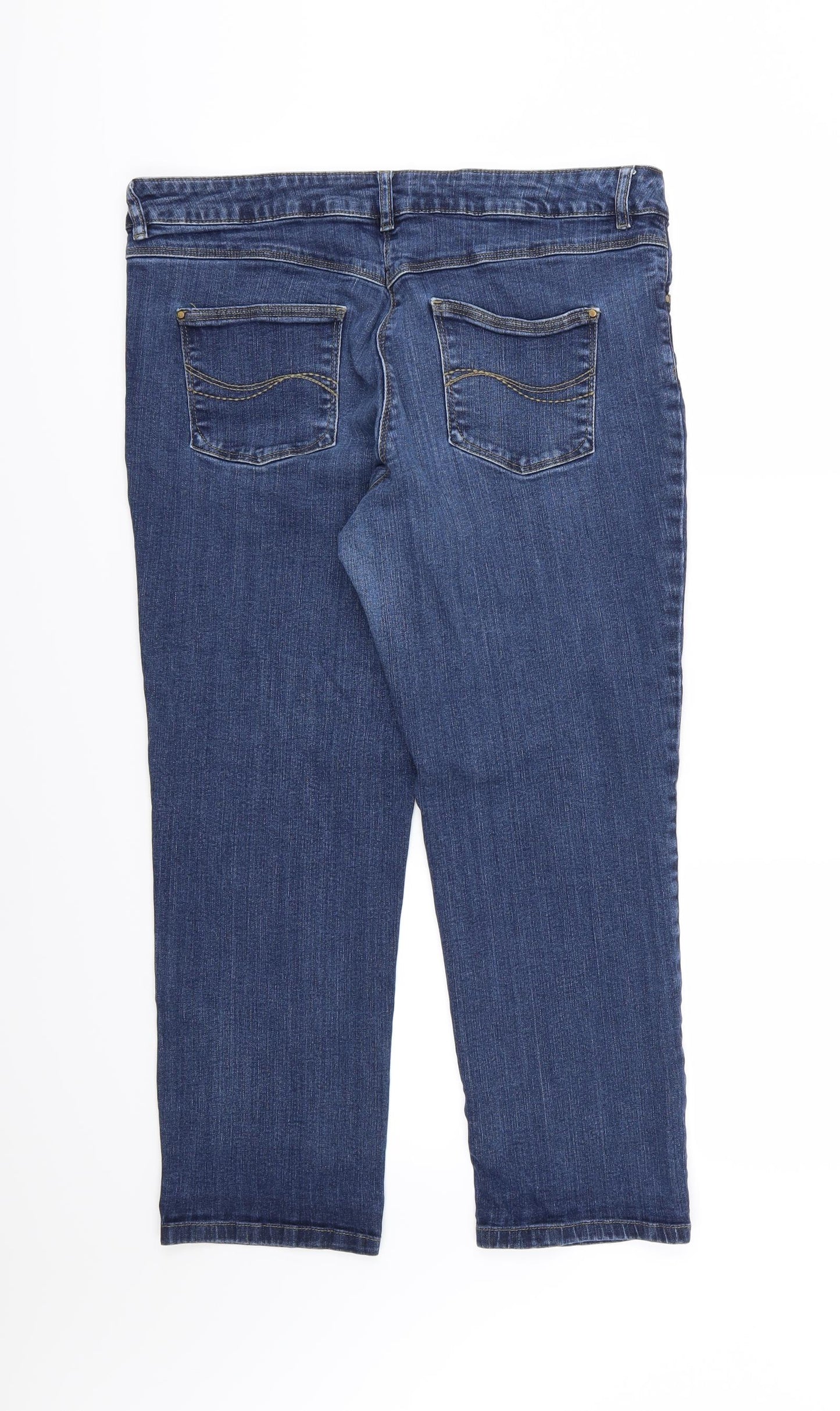 TU Womens Blue  Denim Straight Jeans Size 16 L26 in - short Leg