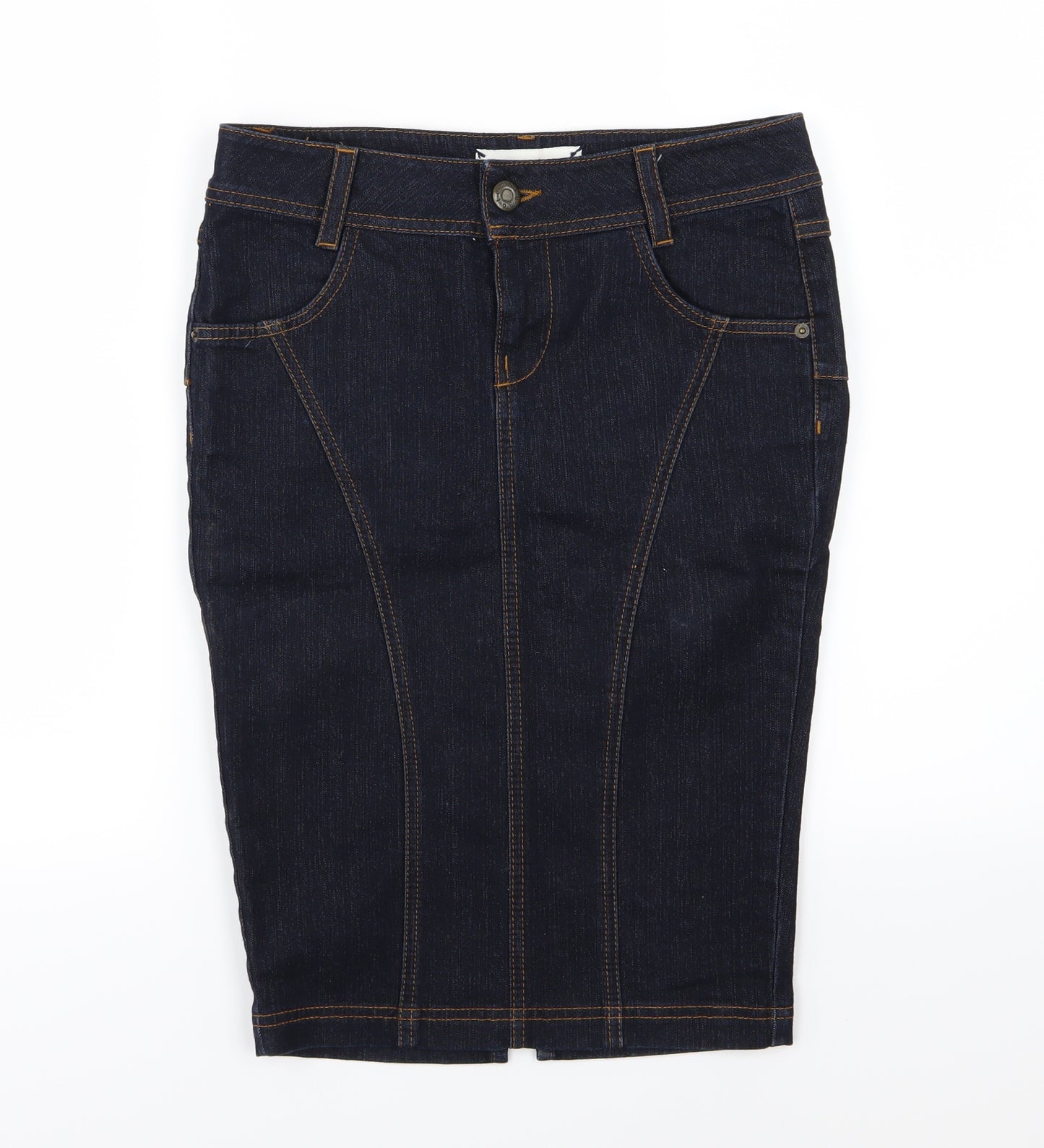 Topshop Womens Blue  Denim Straight & Pencil Skirt Size 8