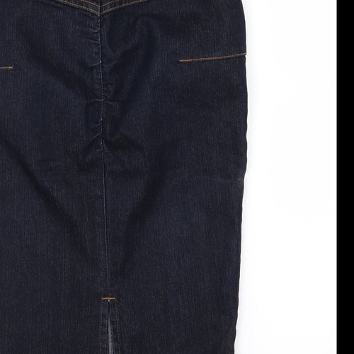 Topshop Womens Blue  Denim Straight & Pencil Skirt Size 8