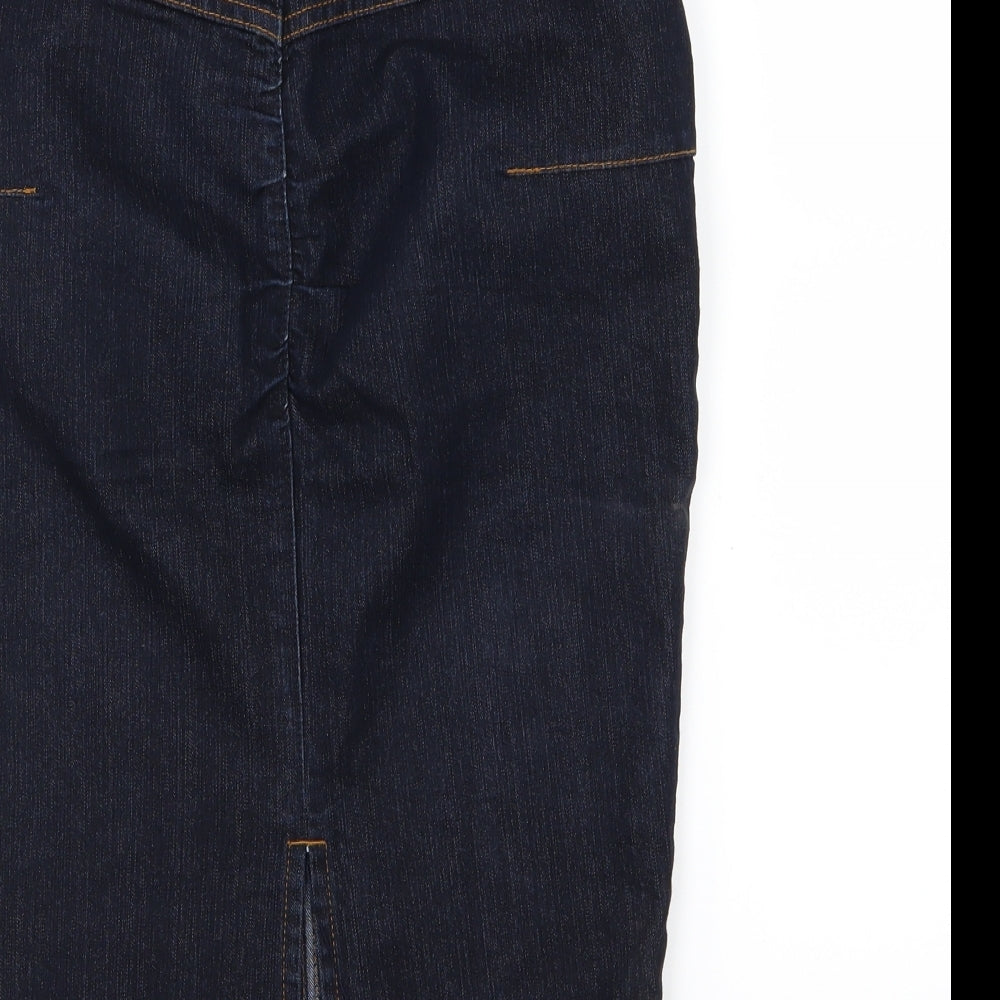 Topshop Womens Blue  Denim Straight & Pencil Skirt Size 8