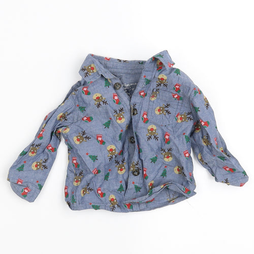 F&F  Blue   Basic Button-Up Size 3-6 Months
