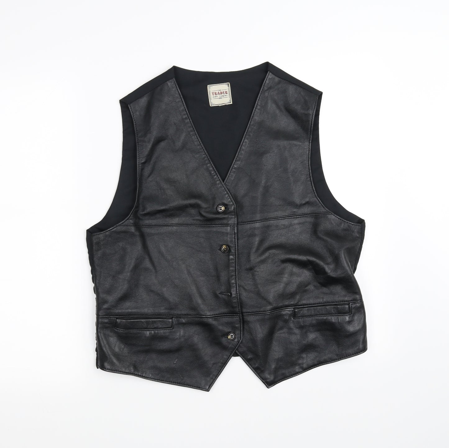 trader Mens Black   Jacket Suit Waistcoat Size M