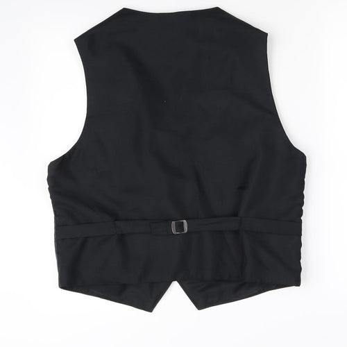trader Mens Black   Jacket Suit Waistcoat Size M