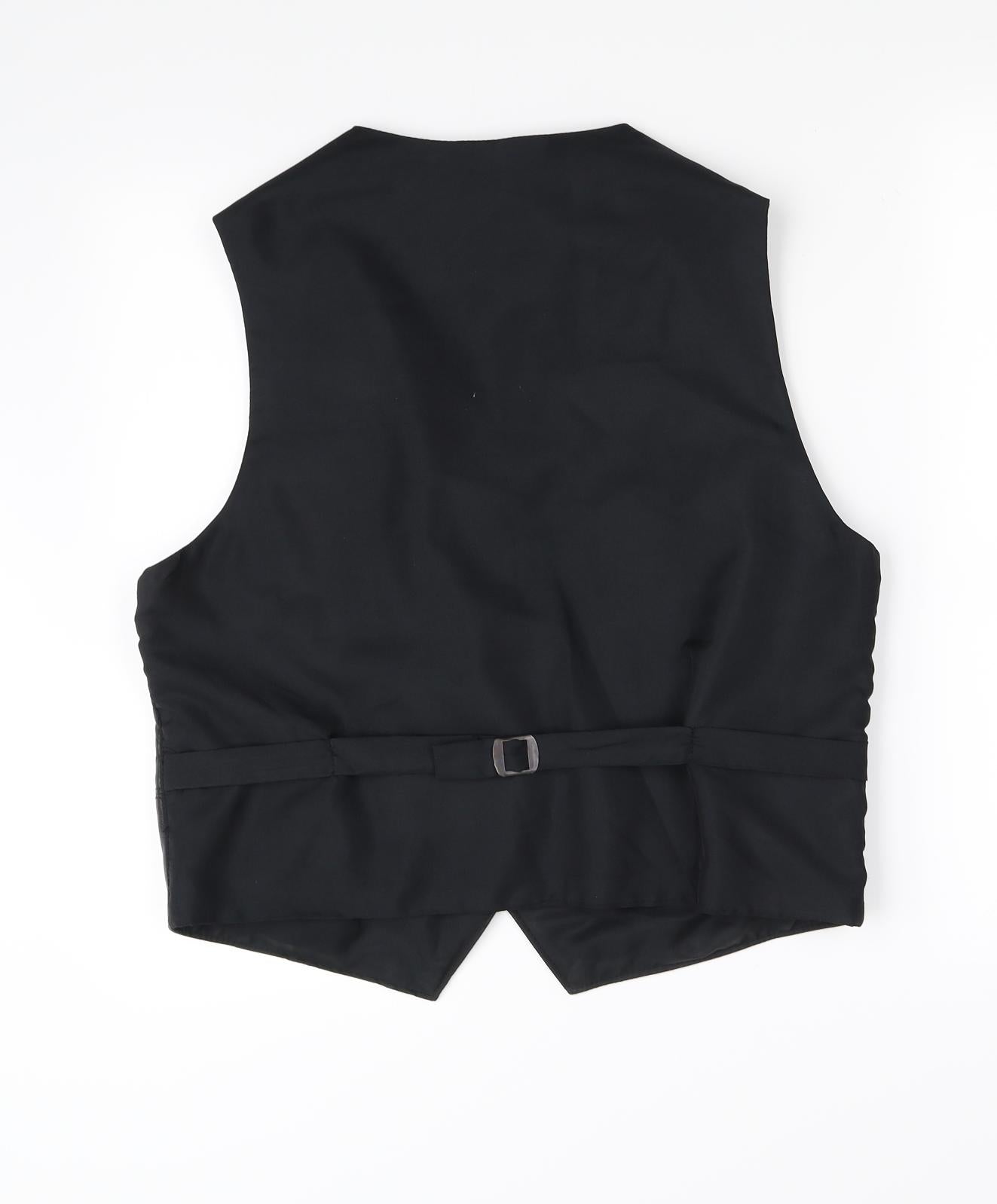trader Mens Black   Jacket Suit Waistcoat Size M