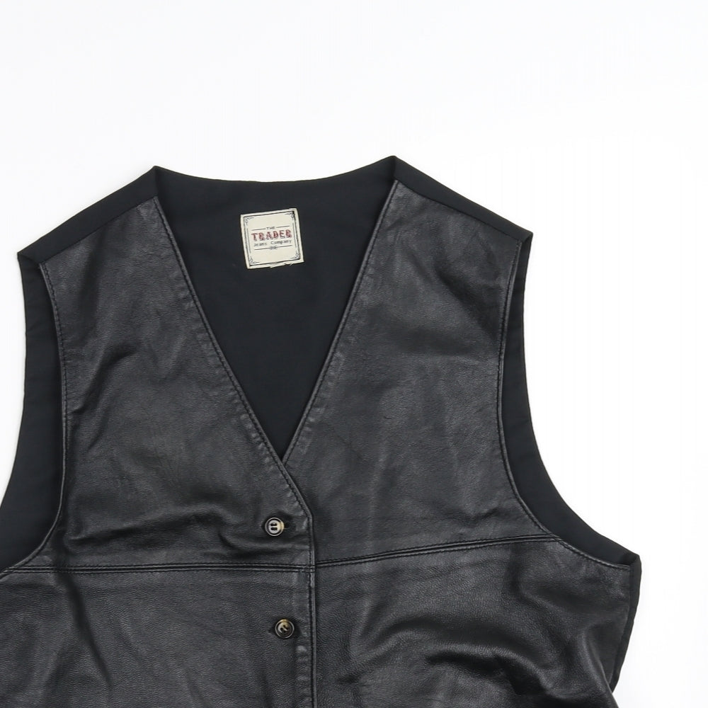 trader Mens Black   Jacket Suit Waistcoat Size M