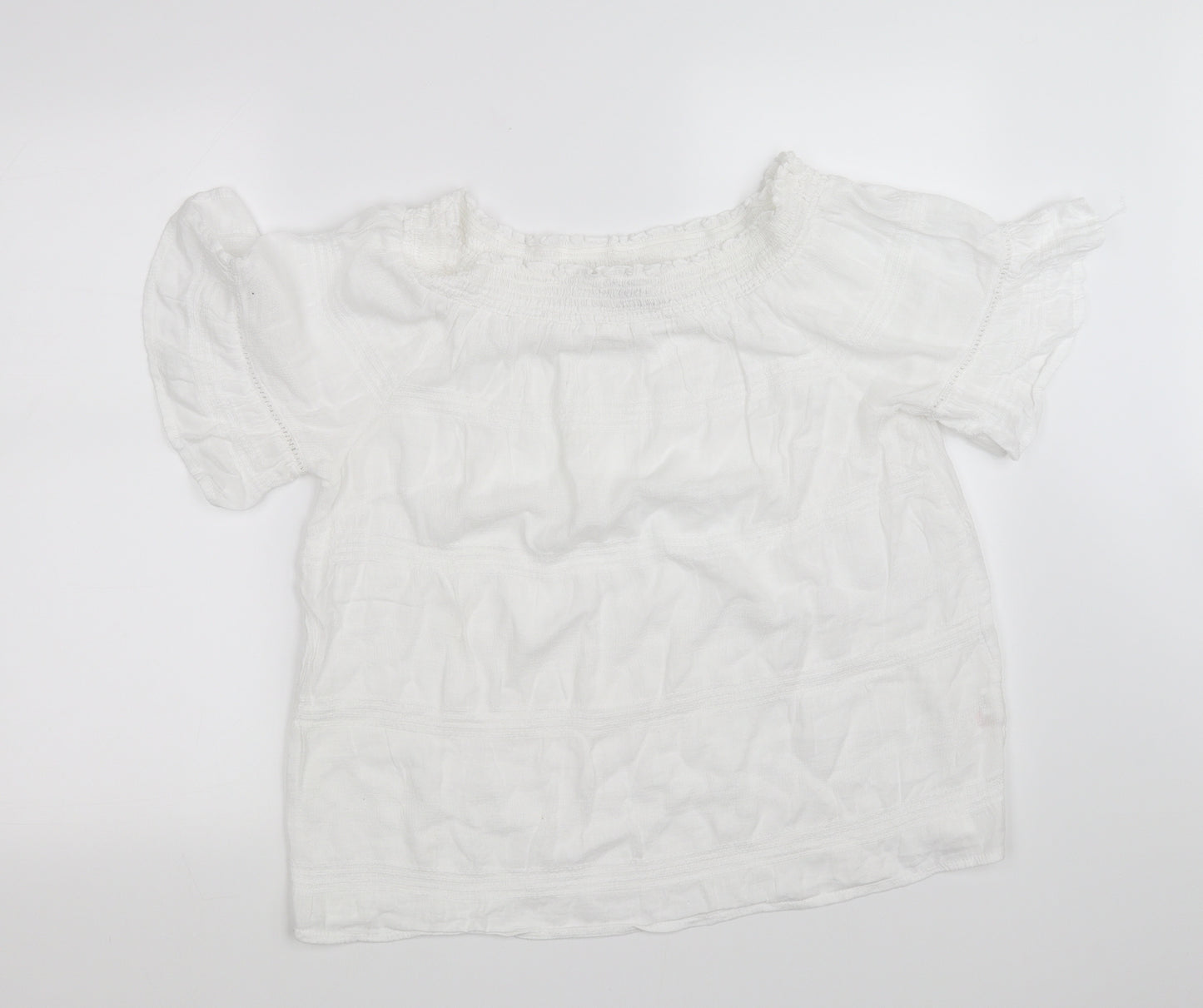 casual collection  Womens White Houndstooth  Basic Blouse Size 16