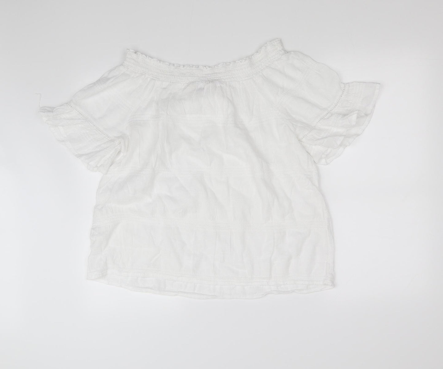 casual collection  Womens White Houndstooth  Basic Blouse Size 16