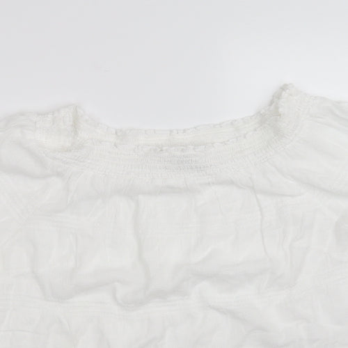 casual collection  Womens White Houndstooth  Basic Blouse Size 16