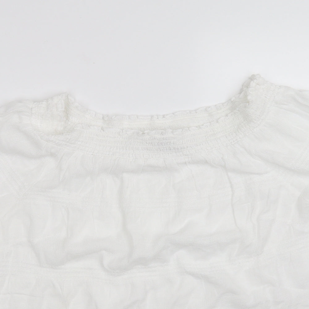 casual collection  Womens White Houndstooth  Basic Blouse Size 16