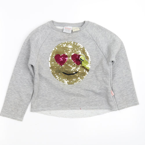 Emoji Girls Grey   Pullover Jumper Size 5 Years