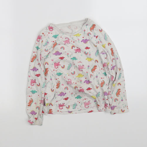 pre worn Girls White Solid  Top Pyjama Top Size 5-6 Years
