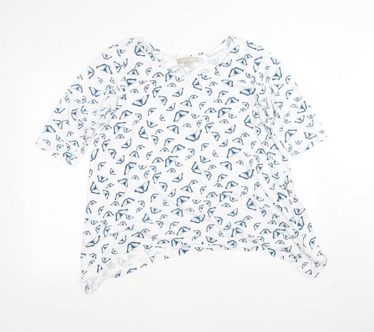 Front view of antholgy women’s white basic button-up, size UK 16