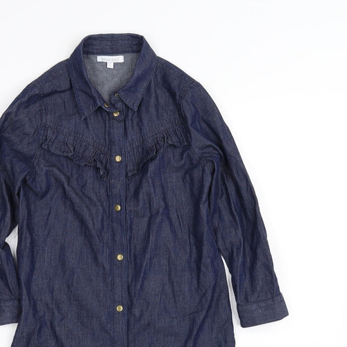 bluezoo Girls Blue   Basic Button-Up Size 7 Years