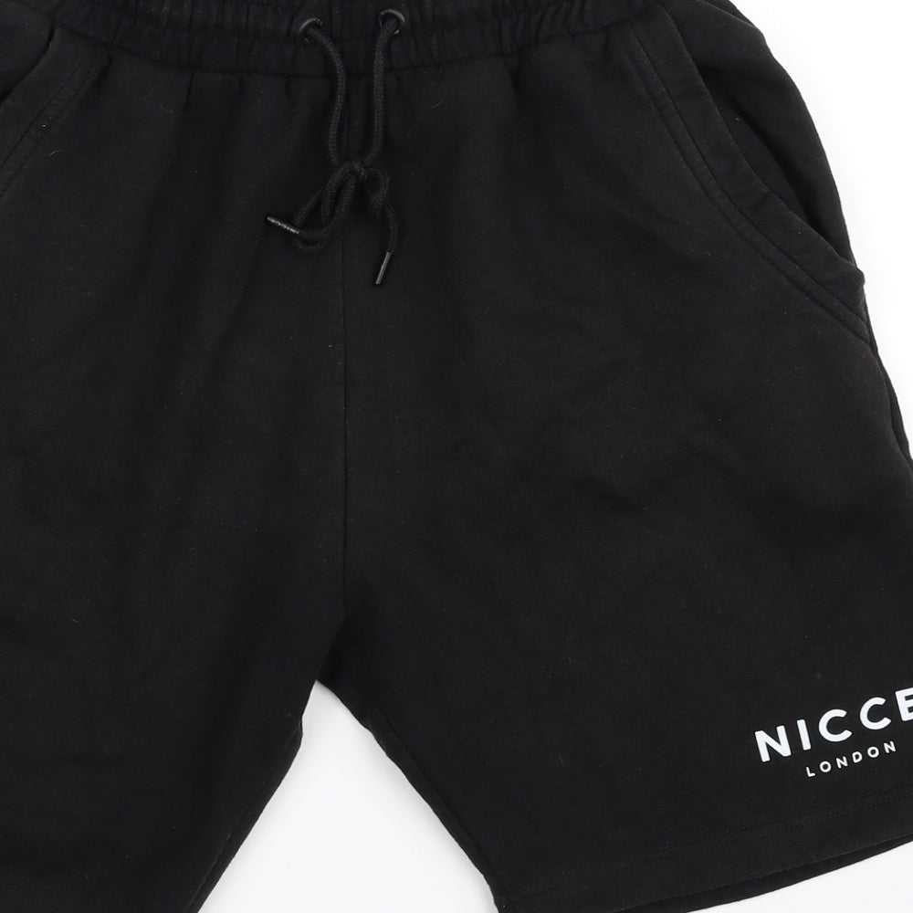 NICCE Mens Black   Sweat Shorts Size M