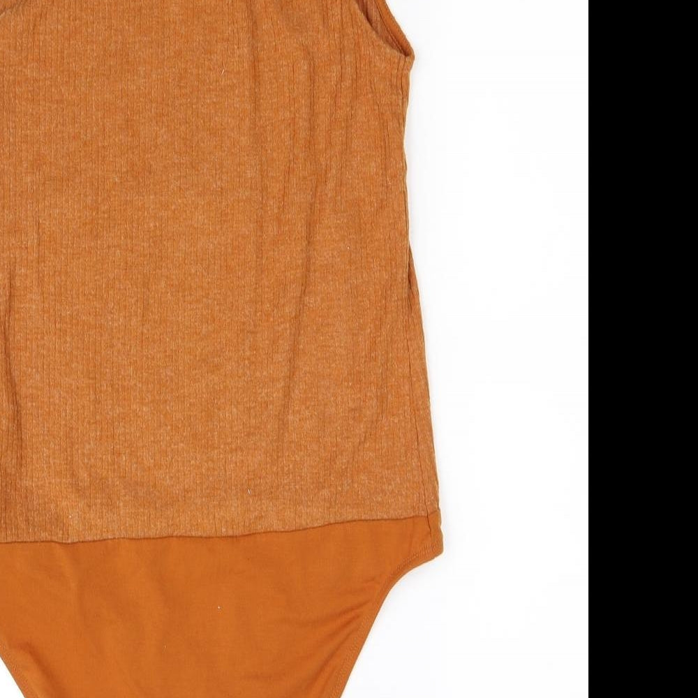 River Island Womens Orange Houndstooth  Basic T-Shirt Size 16