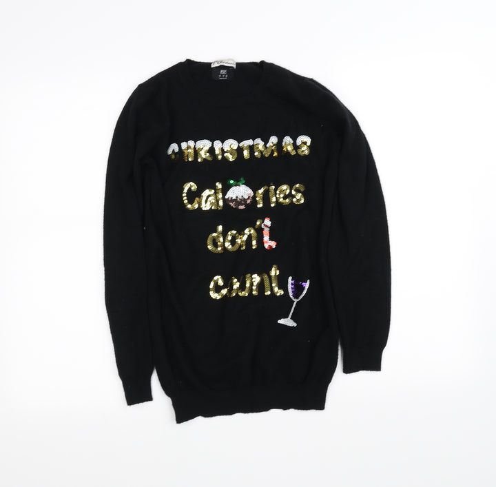 F&F Womens Black   Pullover Jumper Size 8