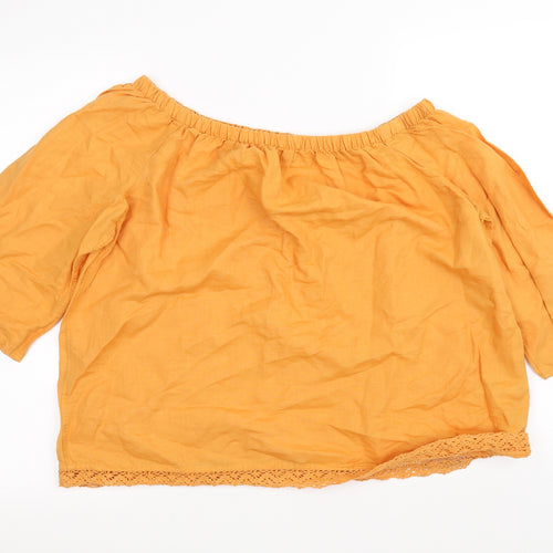 m&s Womens Yellow   Basic Blouse Size 14