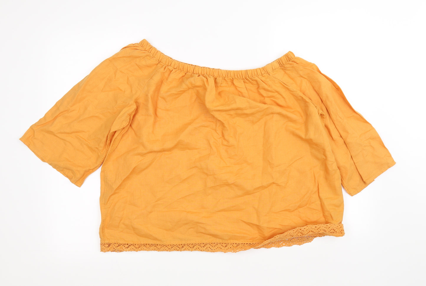 m&s Womens Yellow   Basic Blouse Size 14