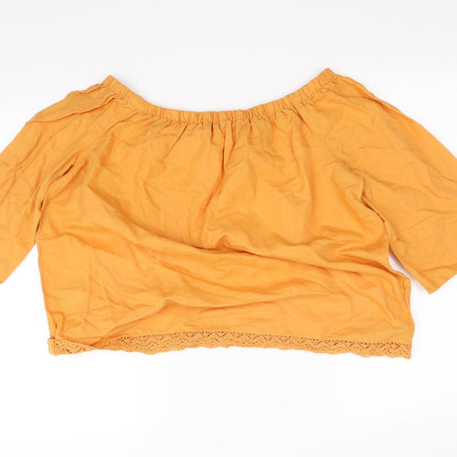 m&s Womens Yellow   Basic Blouse Size 14