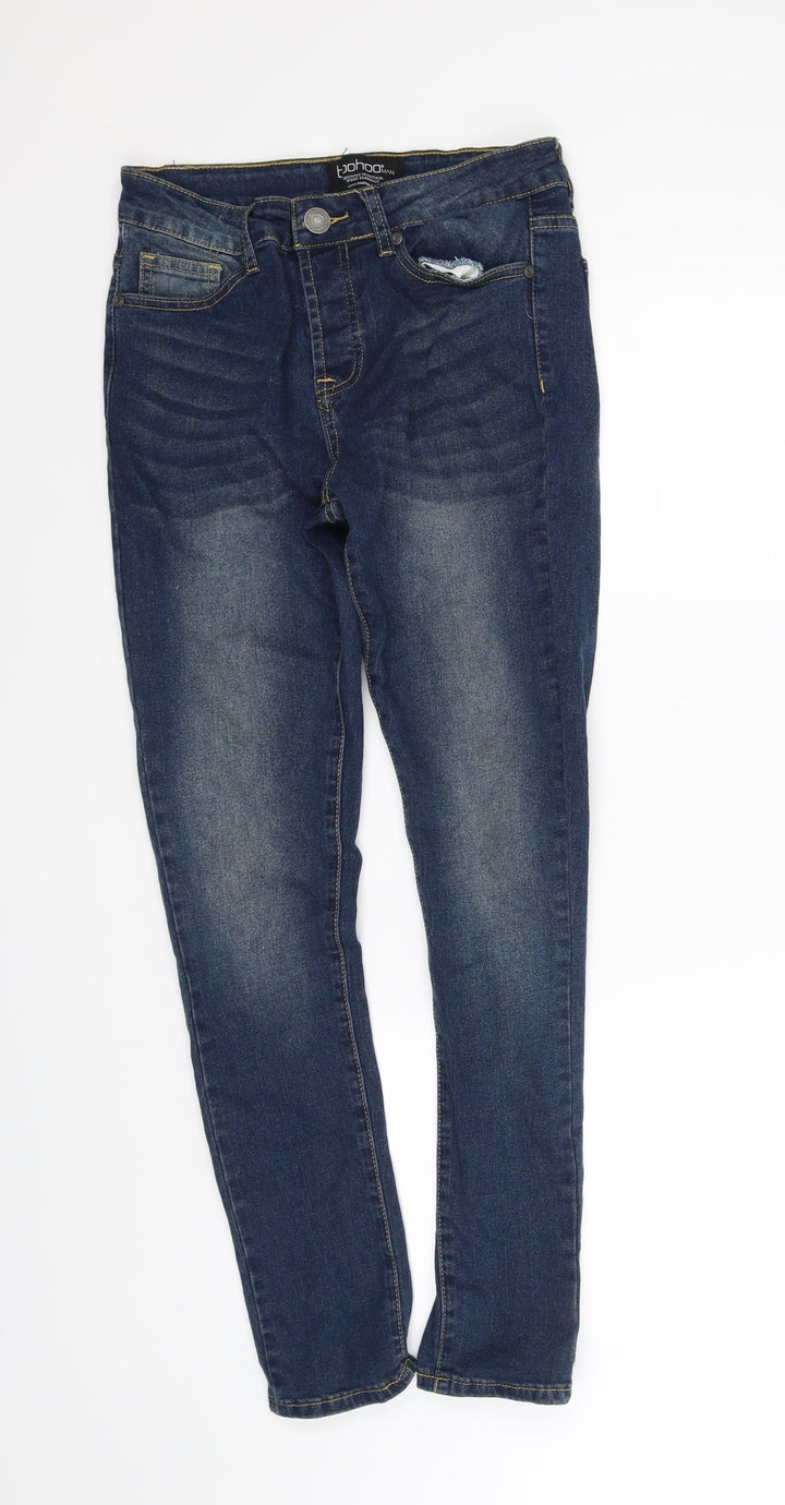 Boohoo Womens Blue Straight Jeans Size 30 in L30 in