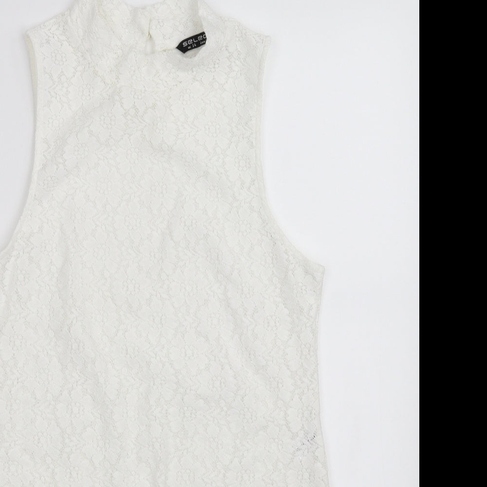 Select Womens White   Basic Tank Size 14