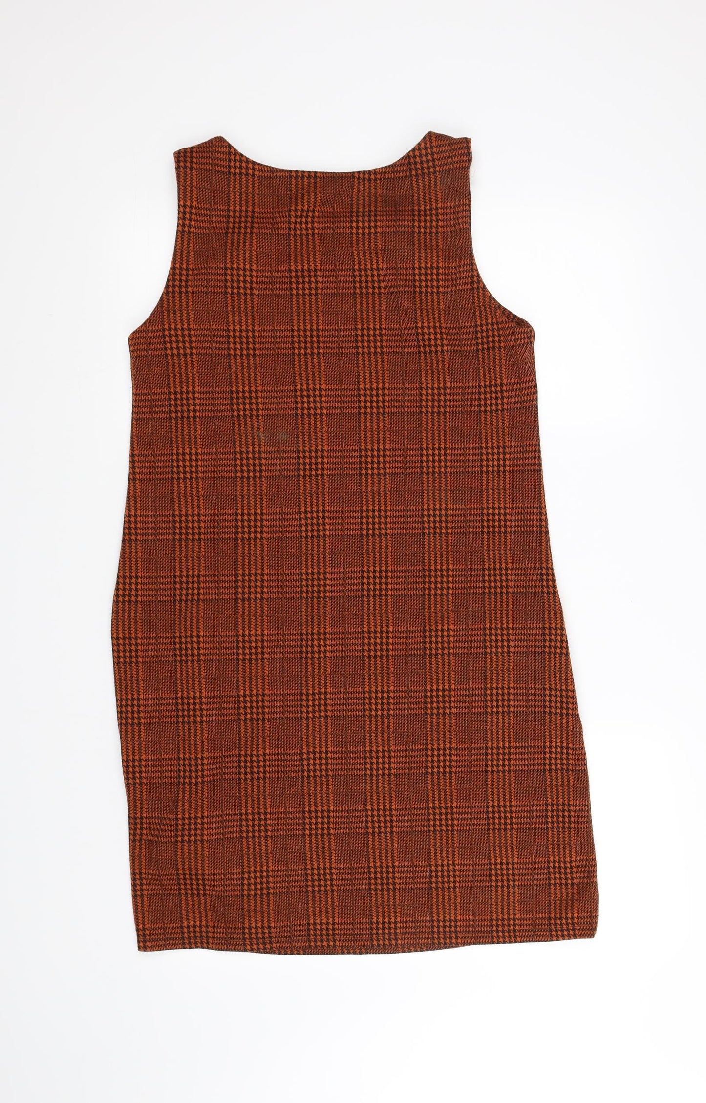 Dorothy Perkins Womens Orange Houndstooth  Fit & Flare  Size 8