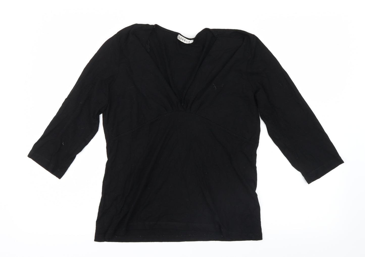 George Womens Black   Basic T-Shirt Size 16  - Lace detail