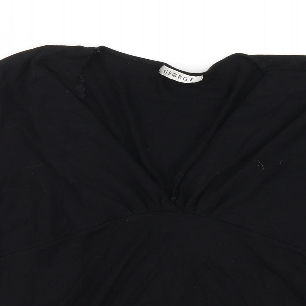 George Womens Black   Basic T-Shirt Size 16  - Lace detail
