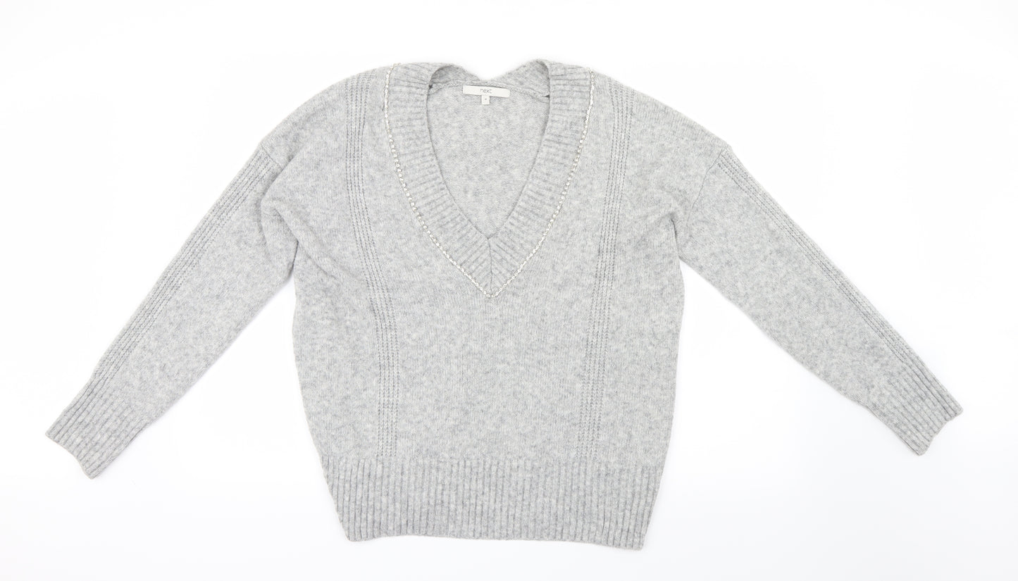 NEXT Womens Grey  Knit Pullover Jumper Size M